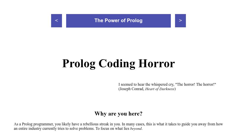 Screenshot of metalevel.at: Prolog Coding Horror