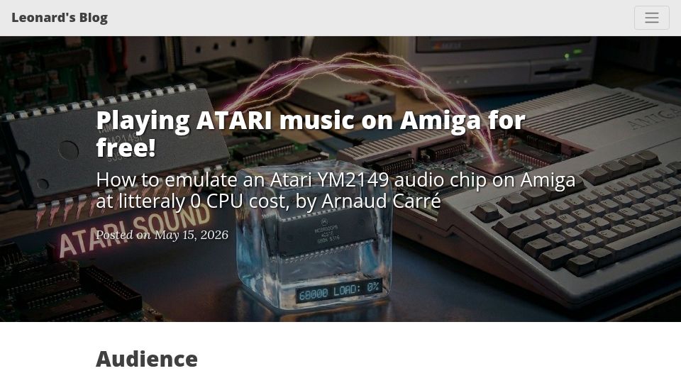 Screenshot of arnaud-carre.github.io: Playing Atari ST Music on the Amiga with Zero CPU