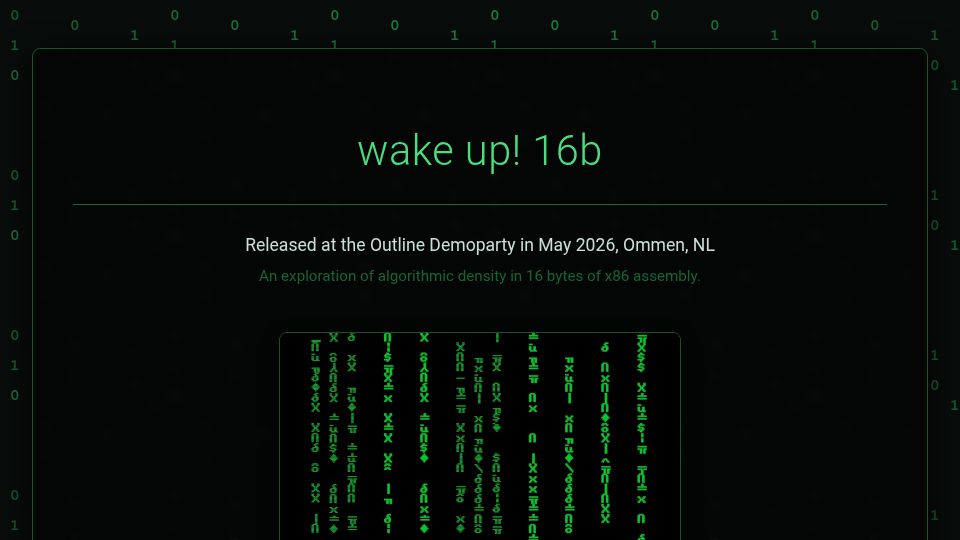 Screenshot of hellmood.111mb.de: WriteUp: 16 Bytes of x86 that turn Matrix rain into sound