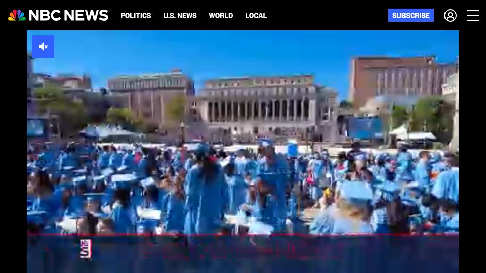 Screenshot of nbcnews.com: Multiple commencement speakers booed for AI comments during graduation speeches