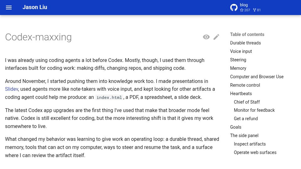 Screenshot of jxnl.co: Codex-maxxing