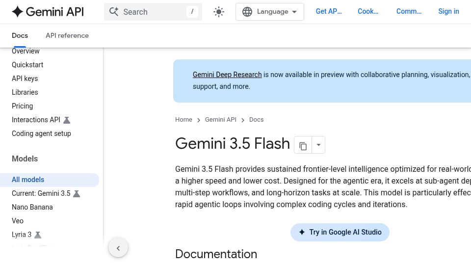 Screenshot of blog.google: Gemini 3.5 Flash