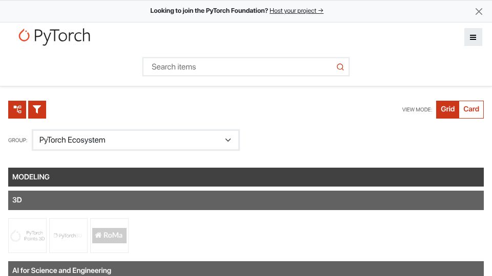 Screenshot of pytorch.landscape2.io: PyTorch Landscape