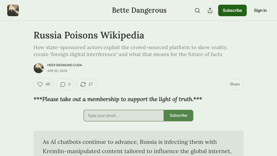 Screenshot of bettedangerous.com: Russia Poisons Wikipedia