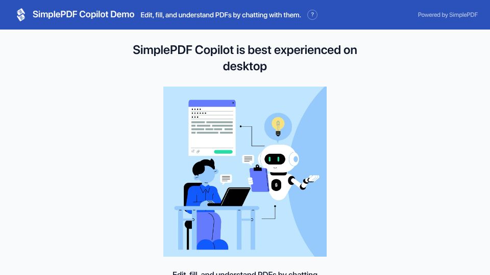 Screenshot of copilot.simplepdf.com: Show HN: Filling PDF forms with AI using client-side tool calling