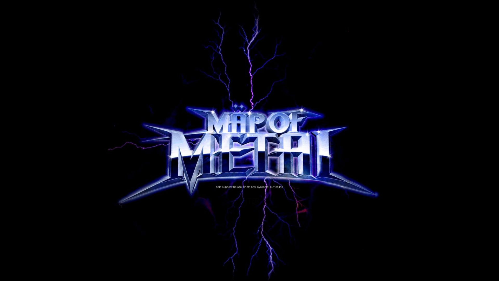 Screenshot of mapofmetal.com: Map of Metal