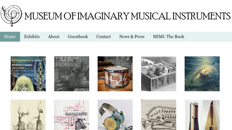 Screenshot of imaginaryinstruments.org: Museum of Imaginary Musical Instruments
