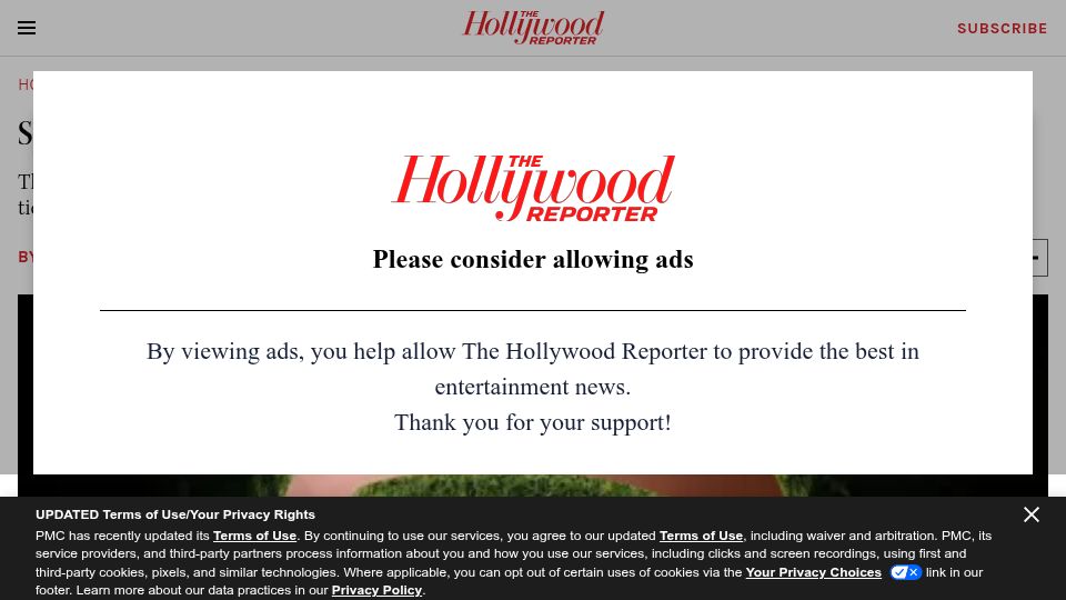 Screenshot of hollywoodreporter.com: Spotify will start reserving concert tickets for fans