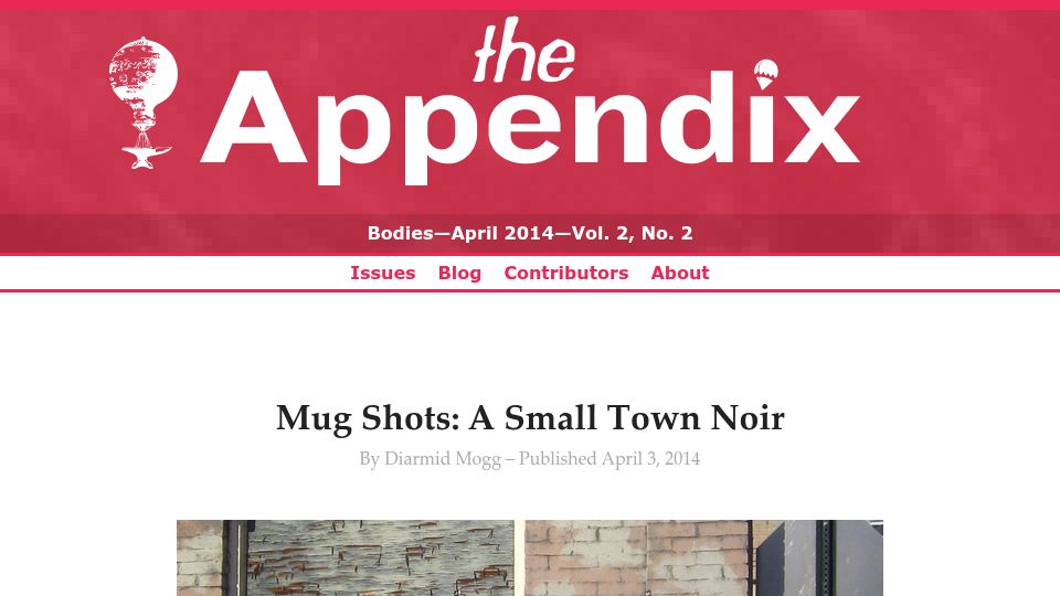 Screenshot of theappendix.net: Mug Shots: A Small Town Noir (2014)