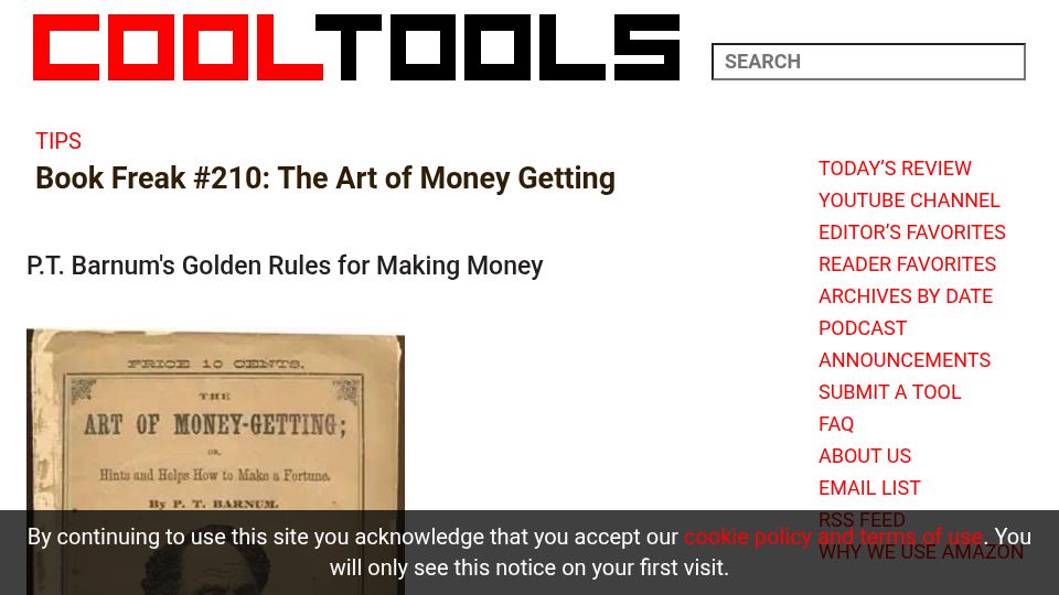 Screenshot of kk.org: The Art of Money Getting