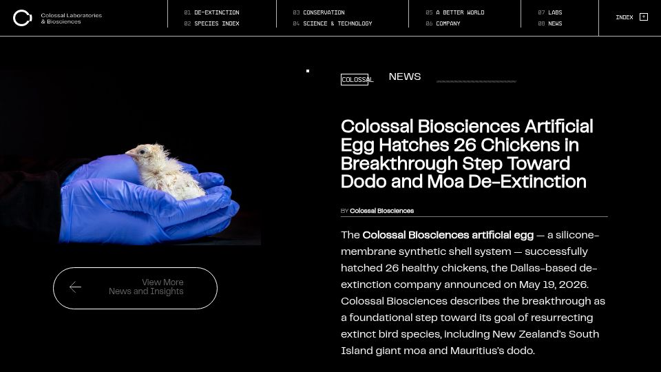 Screenshot of nationalgeographic.com: Artificial egg hatched 26 healthy chickens