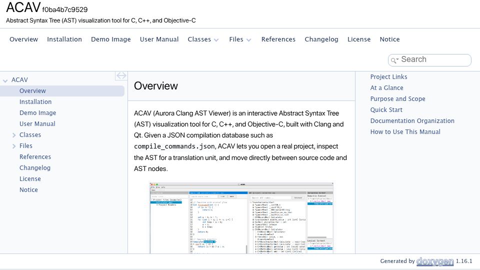 Screenshot of uvic-aurora.github.io: Show HN: Anyone interested in a tool helps to explore C++ ASTs