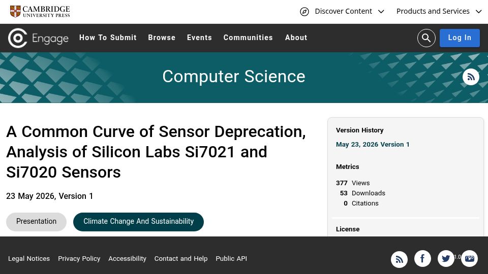 Screenshot of cambridge.org: Your Old Devices Depend on Dying Sensors. The Silicon Labs Incident Proves It