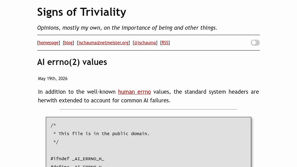 Screenshot of netmeister.org: AI errno(2) values