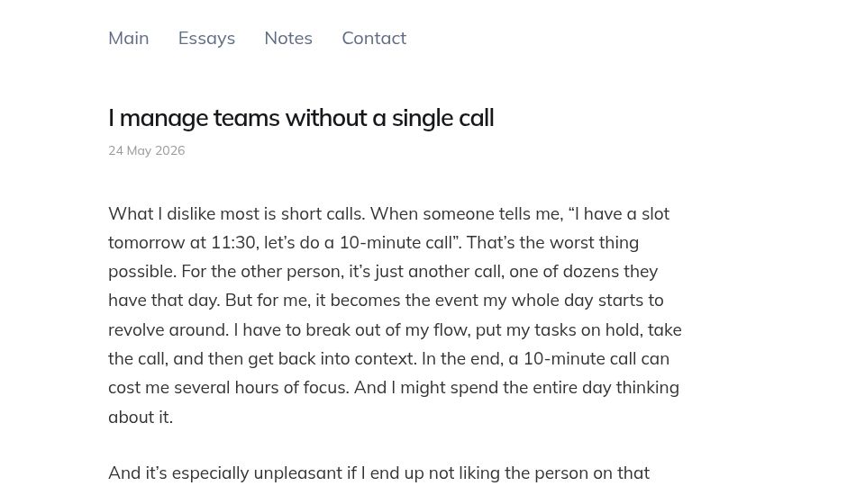 Screenshot of orchidfiles.com: I manage teams without a single call