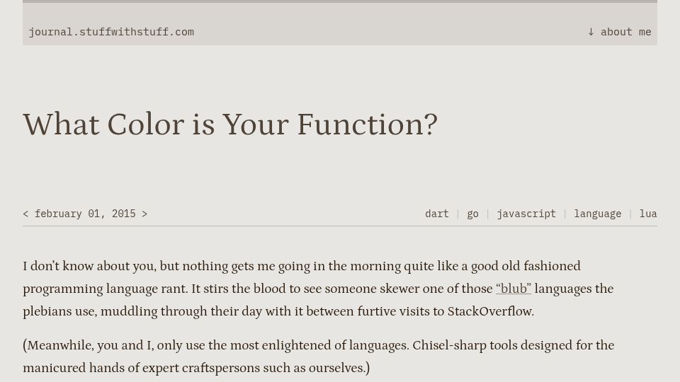 Screenshot of journal.stuffwithstuff.com: What color is your function? (2015)