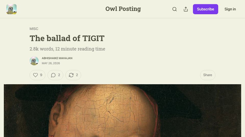 Screenshot of owlposting.com: The Ballad of TIGIT