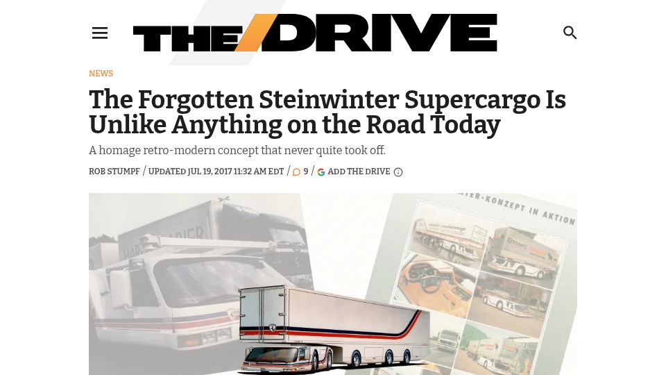Screenshot of thedrive.com: The Steinwinter Supercargo
