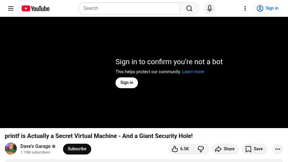 Screenshot of youtube.com: You Only Use 10% of Printf() – Here Are Things They Didn't Teach You [video]