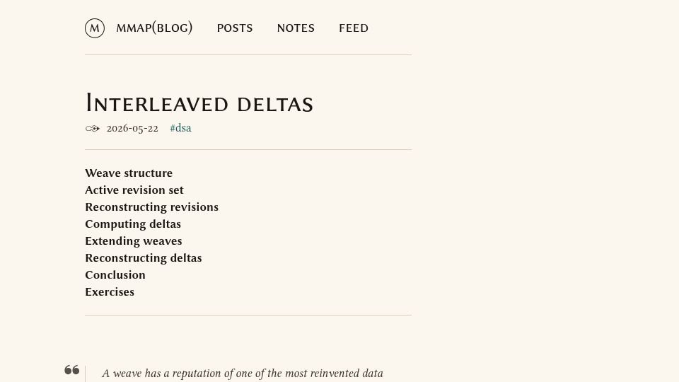 Screenshot of mmapped.blog: Interleaved Deltas