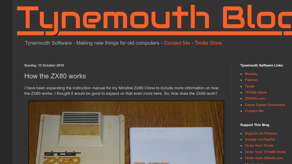 Screenshot of blog.tynemouthsoftware.co.uk: How the ZX80 Works