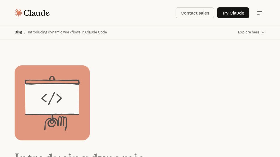 Screenshot of claude.com: Dynamic Workflows in Claude Code