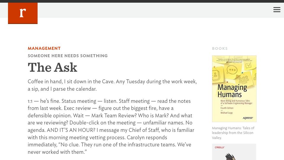Screenshot of randsinrepose.com: The Ask