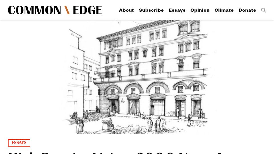 Screenshot of commonedge.org: High Density Living, 2000 Years Ago: Inside the Roman Apartment Building