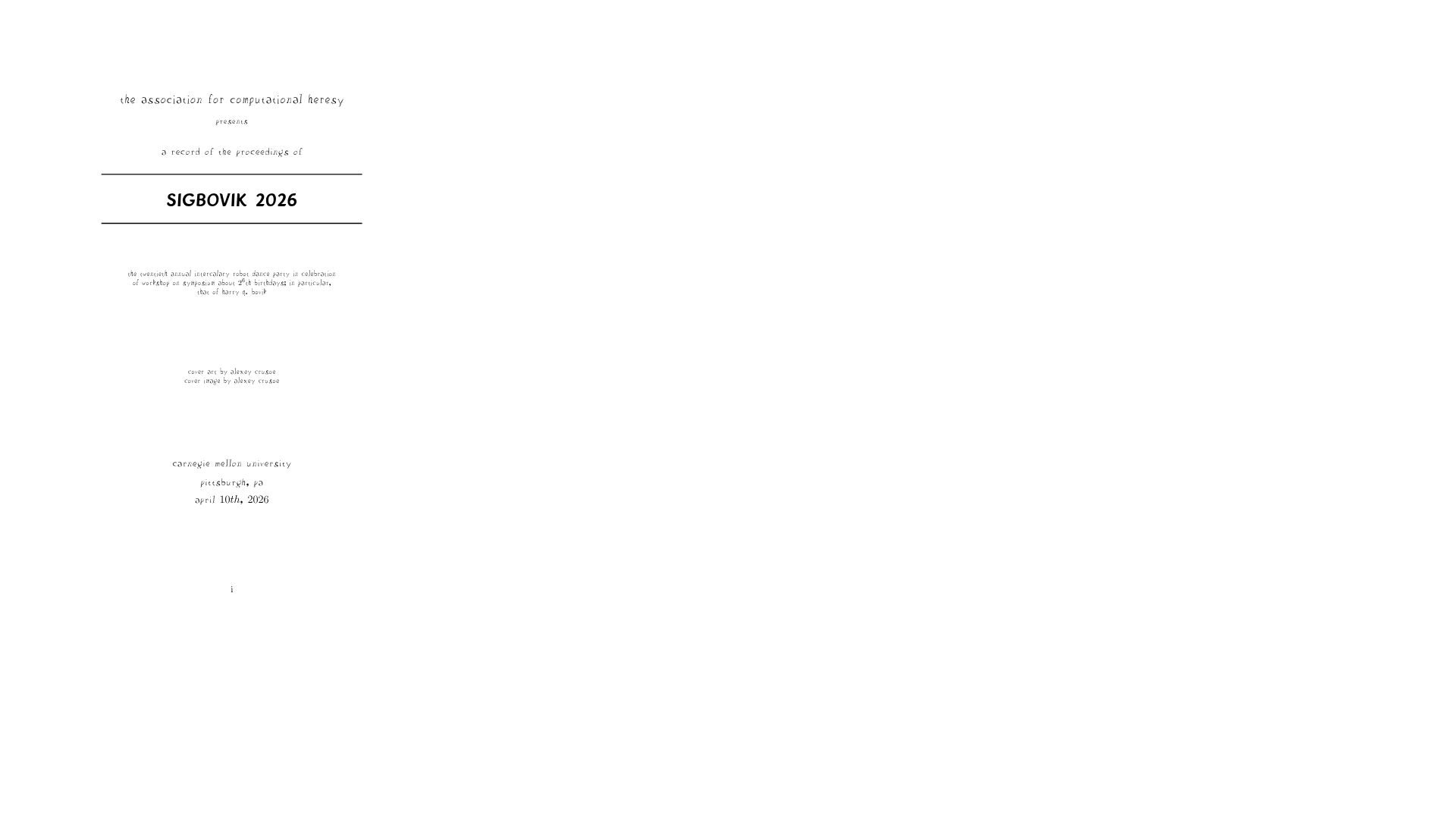 Screenshot of sigbovik.org: A Probabilistic Algorithm for Repairing All Roads in Lebanon via Papal Visits (2025)