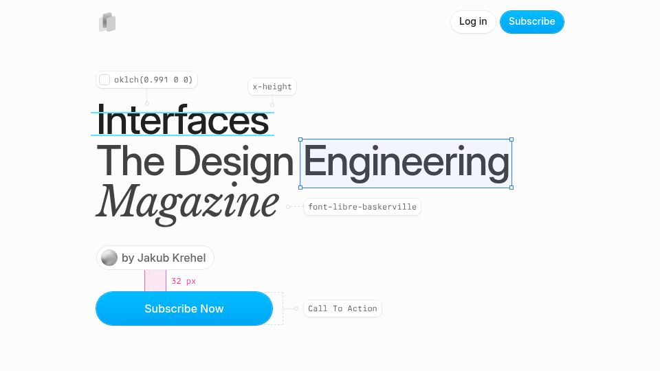 Screenshot of interfaces.dev: Design Engineering Magazine