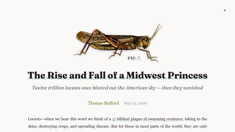 Screenshot of explosion-scratch.github.io: What are locusts and what happened to them?