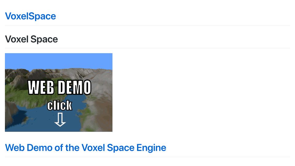 Screenshot of s-macke.github.io: Voxel Space (2017)