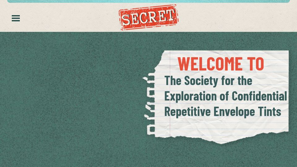 Screenshot of secret-archive.org: Security Envelope Pattern collection – S.E.C.R.E.T