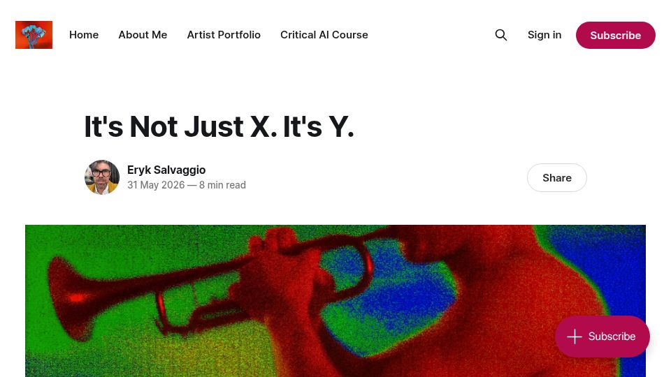 Screenshot of mail.cyberneticforests.com: It's Not Just X. It's Y