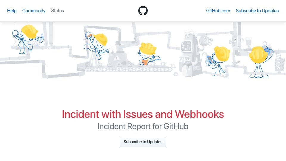 Screenshot of githubstatus.com: GitHub Is Down