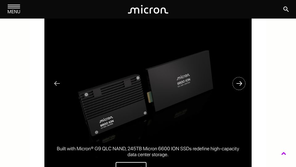 Screenshot of investors.micron.com: 245TB Micron 6600 ION Data Center SSD Now Shipping