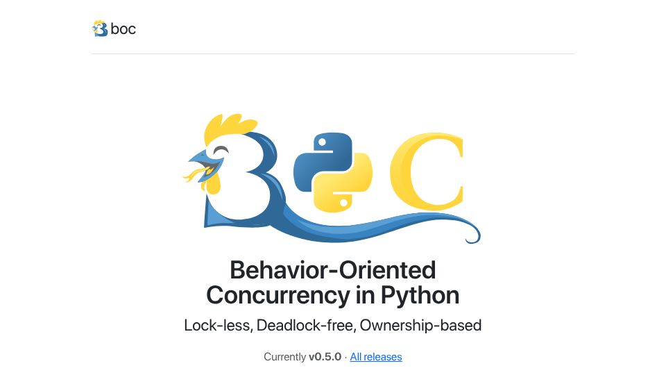 Screenshot of microsoft.github.io: Behavior-Oriented Concurrency for Python