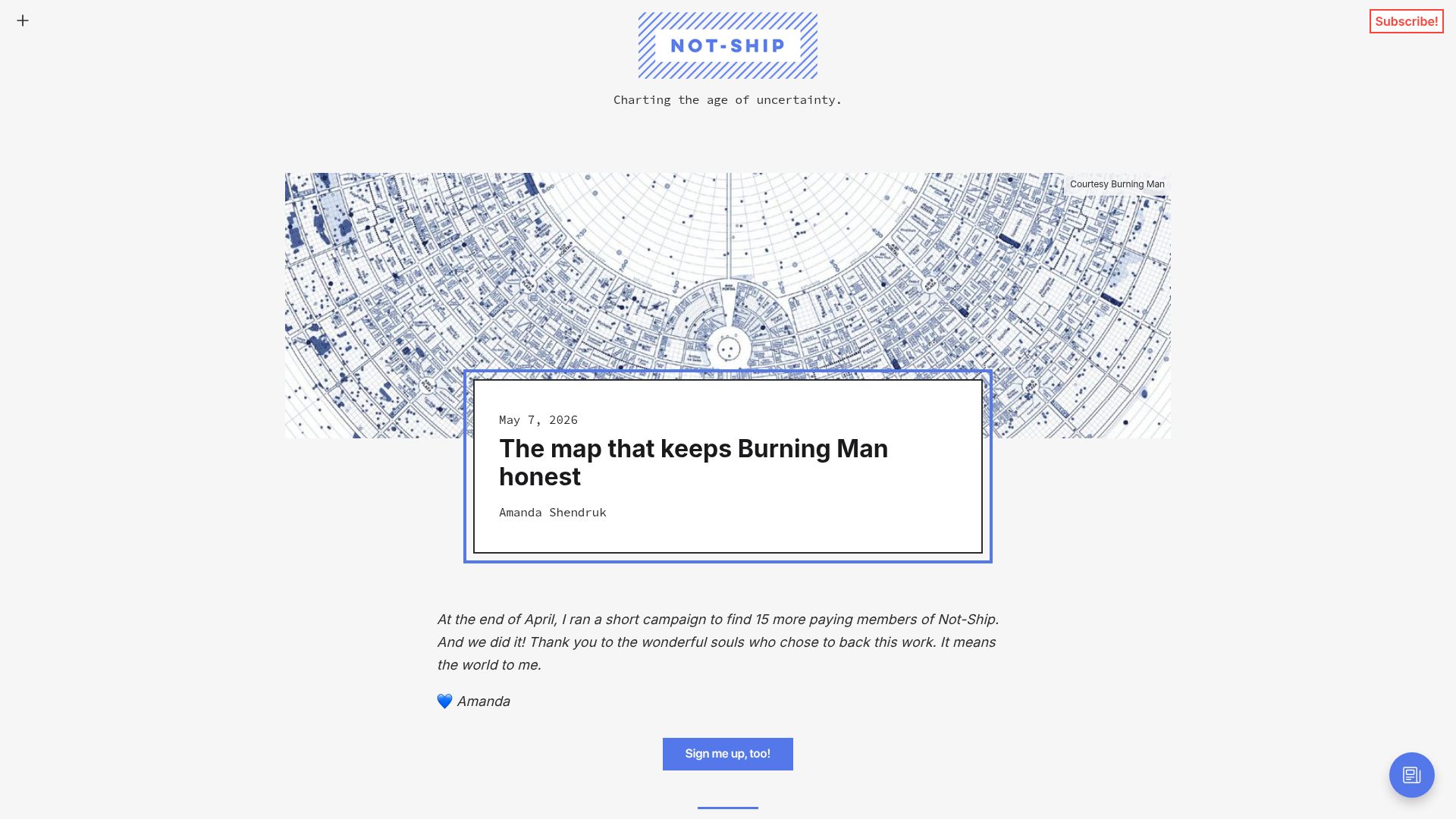 Screenshot of not-ship.com: The map that keeps Burning Man honest