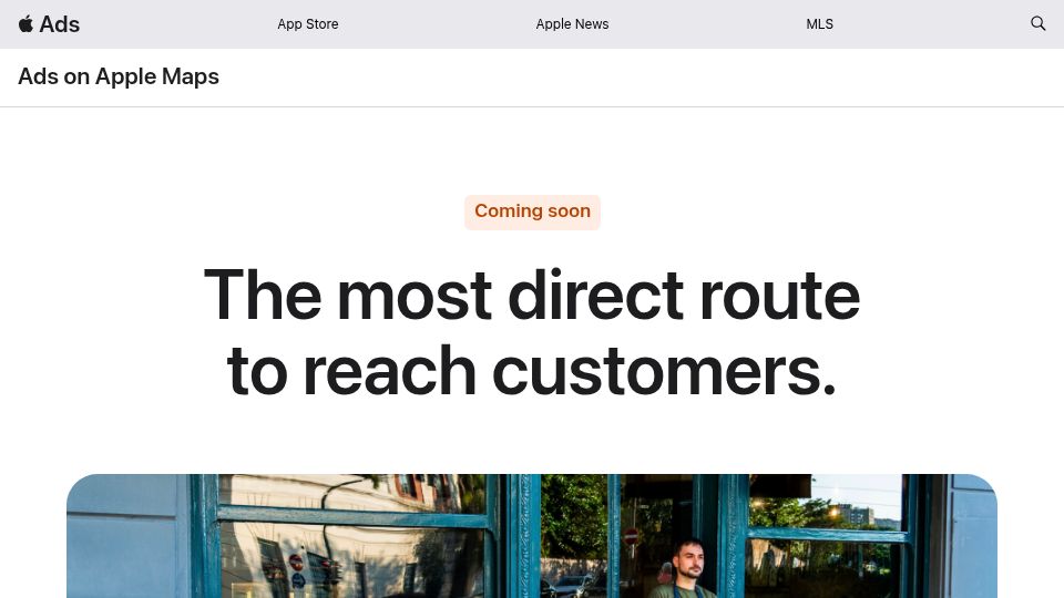 Screenshot of ads.apple.com: Ads on Apple Maps