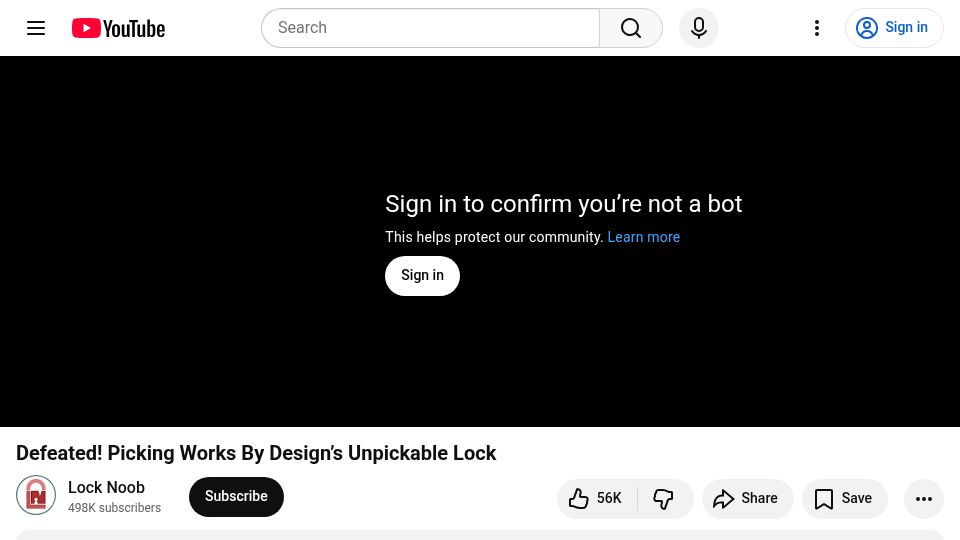 Screenshot of youtube.com: Defeating Works by Design's Unpickable Lock [video]