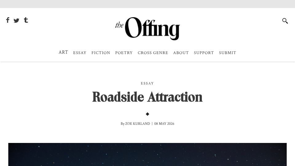 Screenshot of theoffingmag.com: Roadside Attraction
