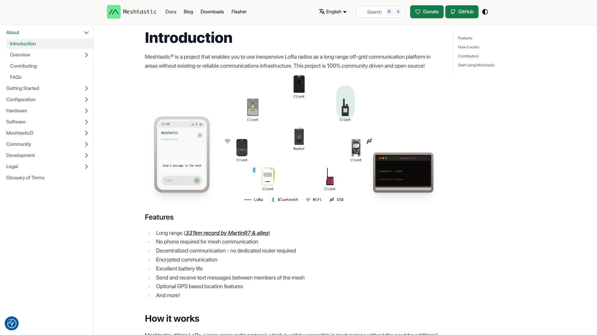 Screenshot of meshtastic.org: An Introduction to Meshtastic