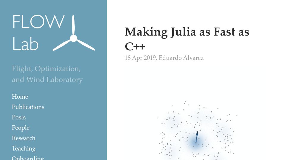 Screenshot of flow.byu.edu: Making Julia as Fast as C++ (2019)