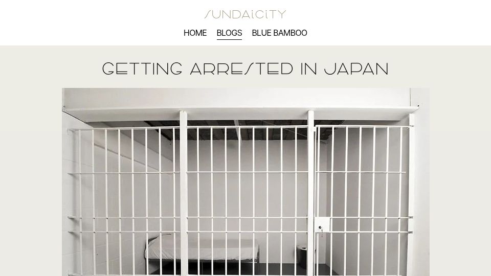 Screenshot of sundaicity.com: Getting arrested in Japan
