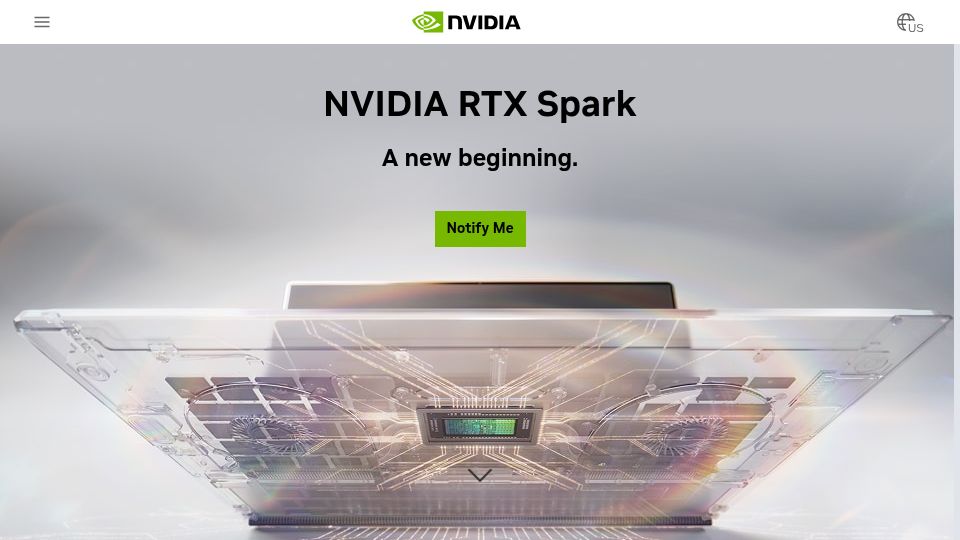 Screenshot of nvidia.com: Nvidia RTX Spark