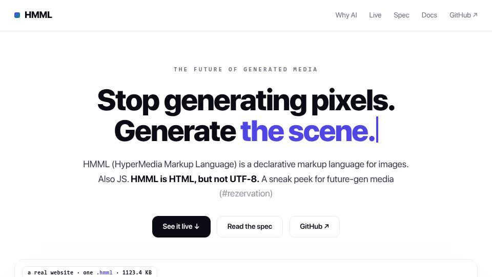 Screenshot of hmml.eddocu.com: HTML is a native image format, hear me out