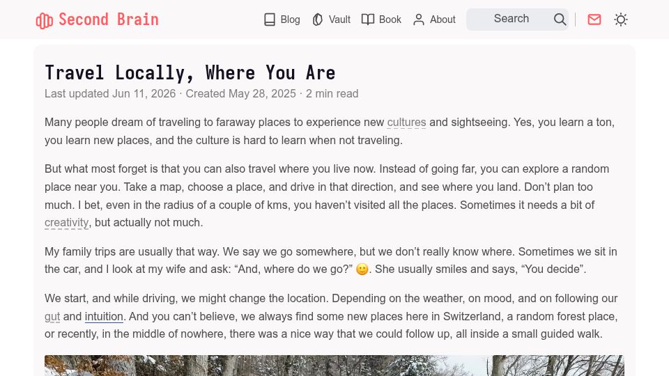 Screenshot of ssp.sh: Travel locally, where you are
