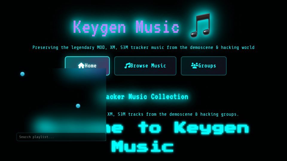 Screenshot of keygen.music: Keygen.music