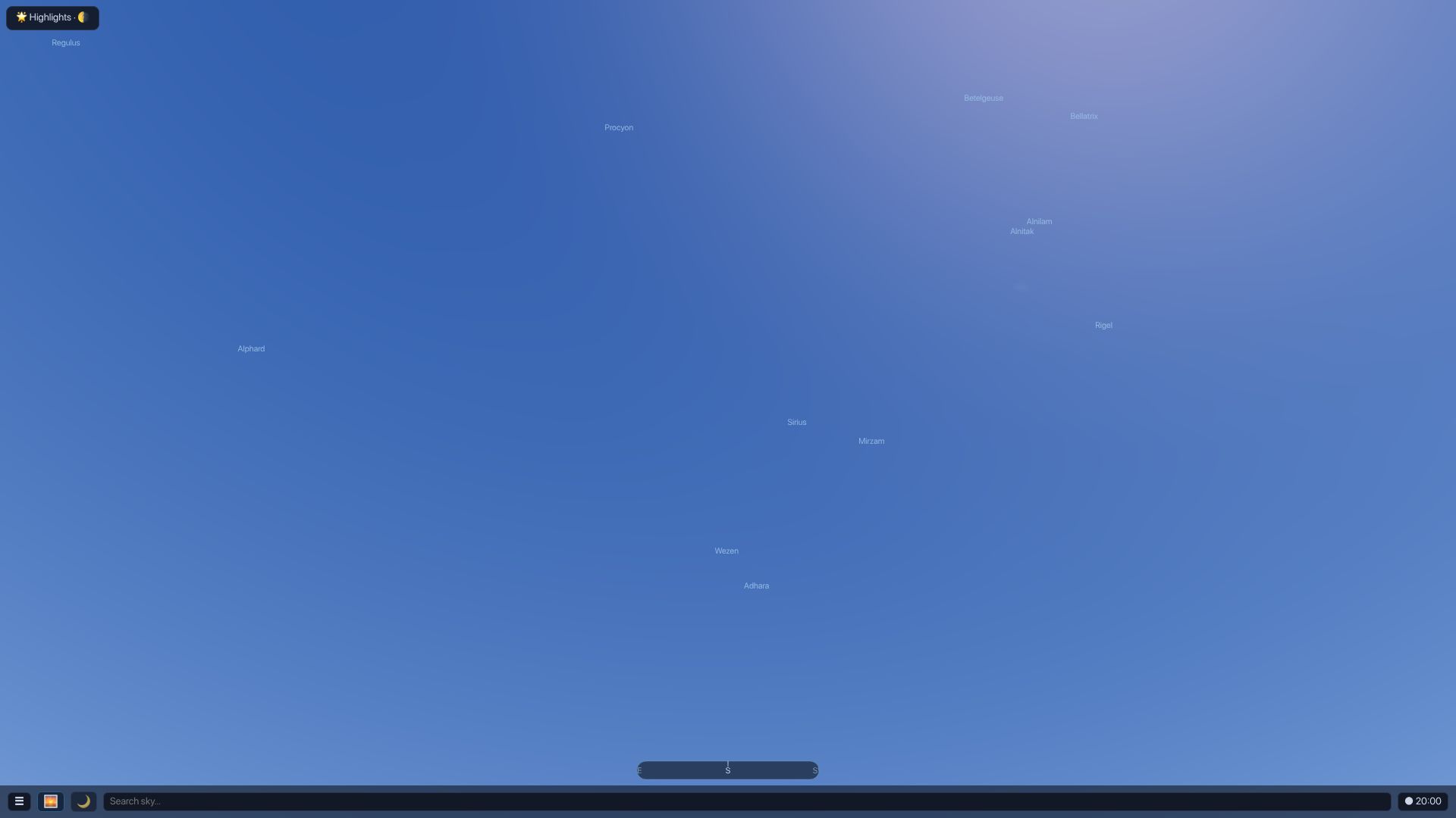 Screenshot of killedbyapixel.github.io: Cosmodial Sky Atlas
