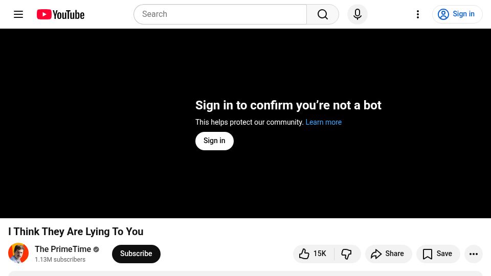 Screenshot of youtube.com: I Think They [Anthropic] Are Lying to You [video]